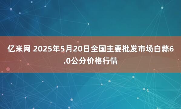 亿米网 2025年5月20日全国主要批发市场白蒜6.0公分价格行情